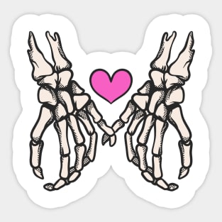 skeleton valentine, hand love Sticker